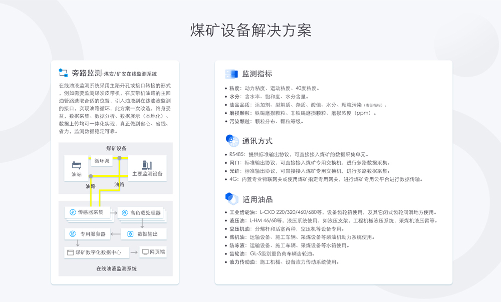 礦用在線油液監(jiān)測(cè)解決方法