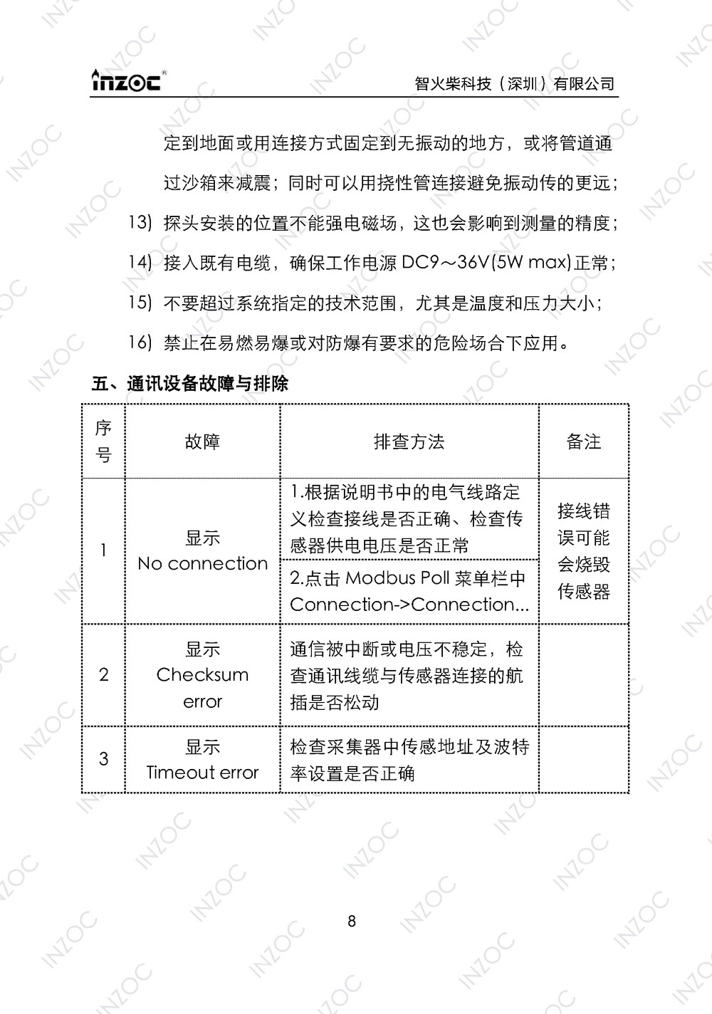 IFW-2A油液微水傳感器使用說(shuō)明書(shū)